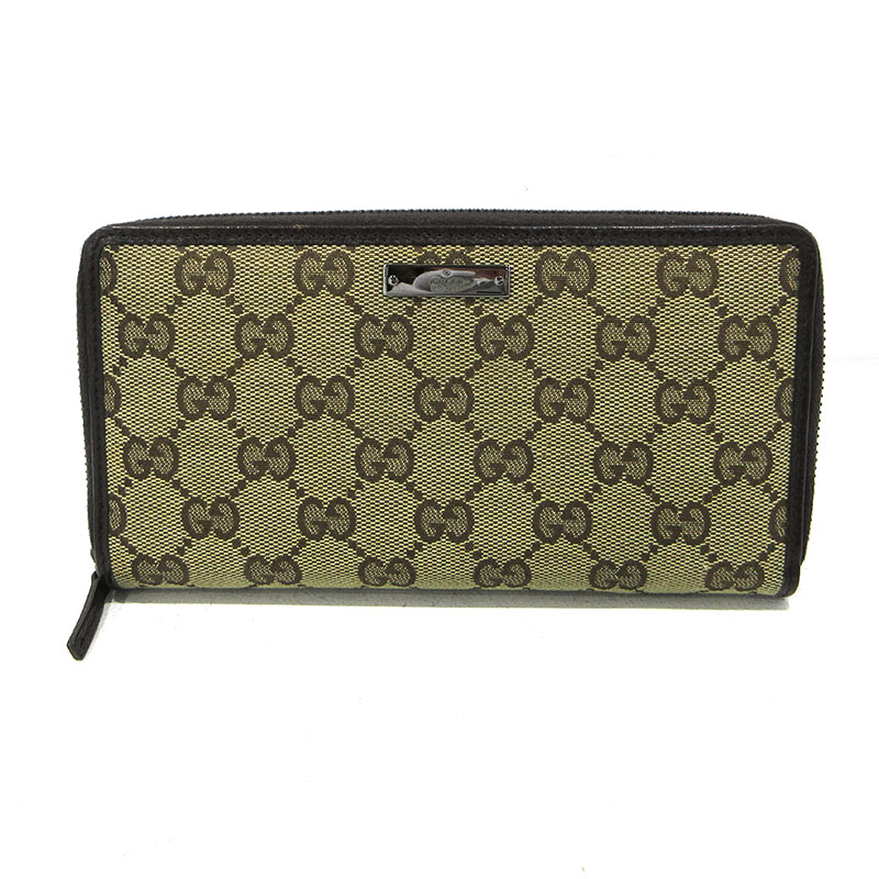 【中古】GUCCI | グッチ GG帆布 ラウンドチャック長金入れ 112724 ベージュ【三重中央局】