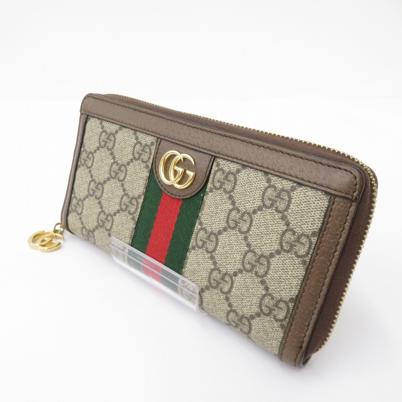【中古】GUCCI | グッチ GGスプリーム ジップアラウンドウォレット 長紙入れ 523154･2134 赤銅色【瀬戸大橋店】