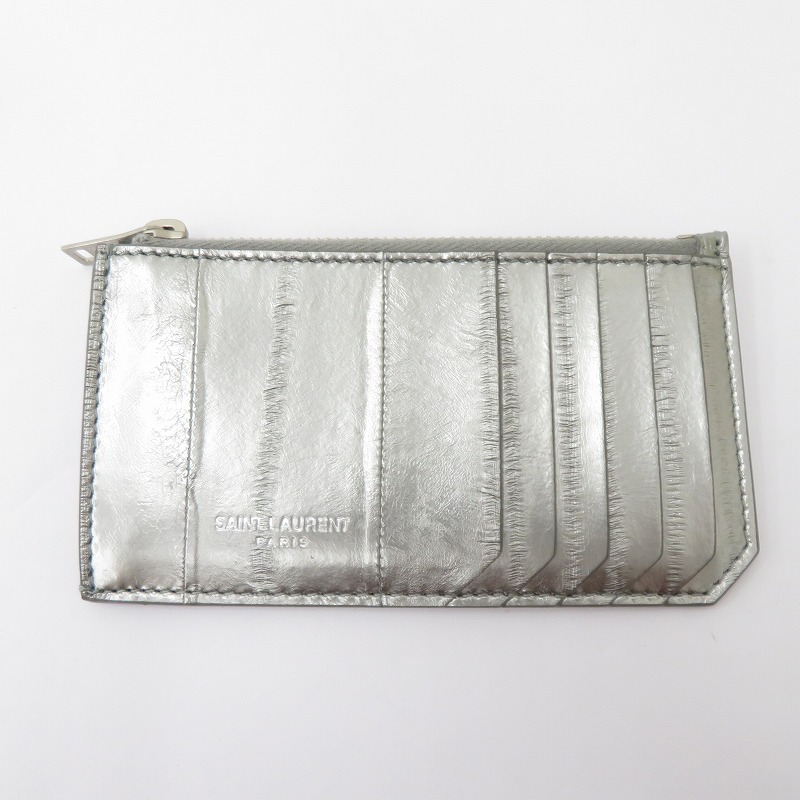 【中古】SAINT LAURENT | サンローラン フラグメントケース カードケース 609362・1222 シルバー【瀬戸大橋店】