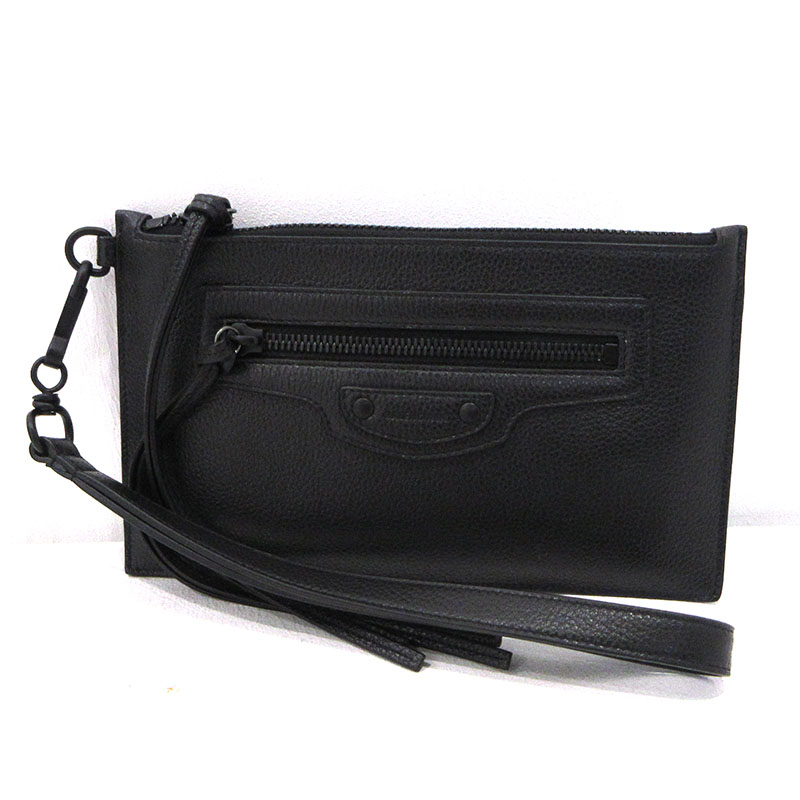 【中古】BALENCIAGA | バレンシアガ ネオ古典派音楽 クラッチペダル御徒面子 長金入れ 合切袋 655248 黒いこと【三重中央局】