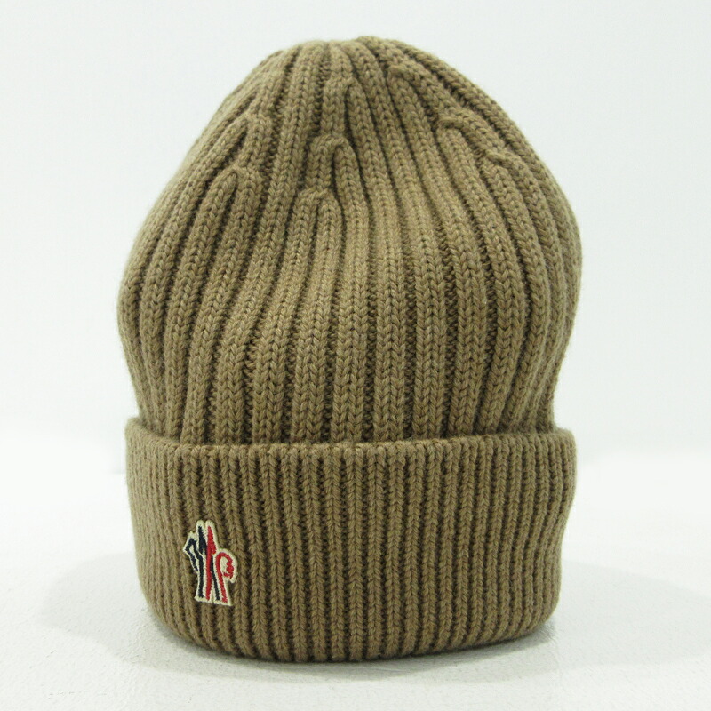 【中古】MONCLER | モンクレール BERRETTO ロゴ付き ニットキャップ ブラウン【三重本店】