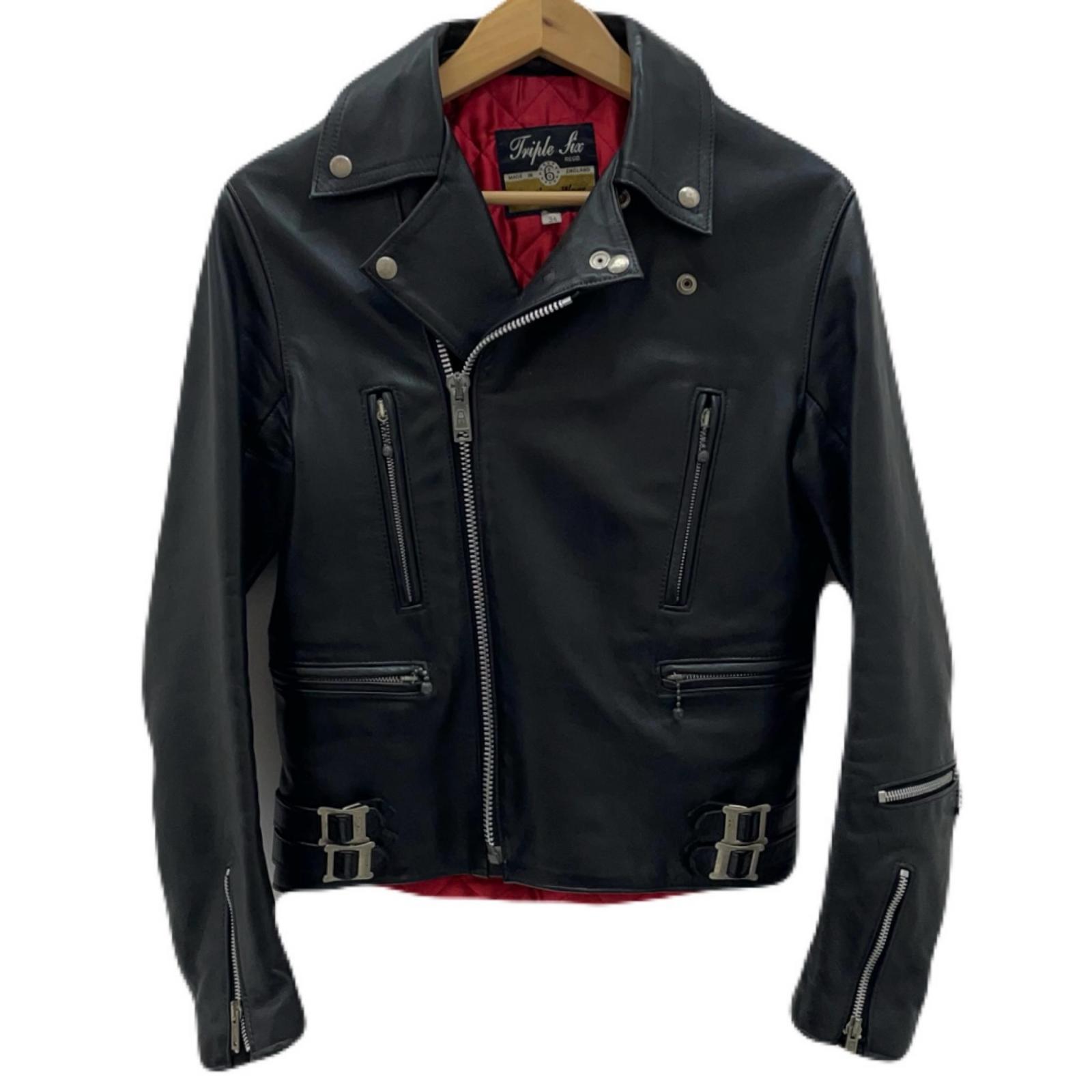 楽天市場】666（トリプルシックス）ダブルライダースレザージャケット