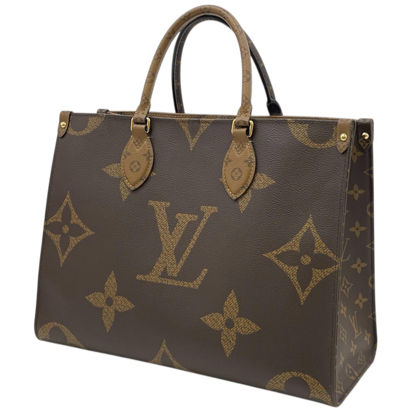 【中古】LOUIS VUITTON | ルイ・ヴィトン オンザゴーMM モノグラム 巨大な生物 逆さま トートバッグ M45321 赤銅色【尾張小牧店】