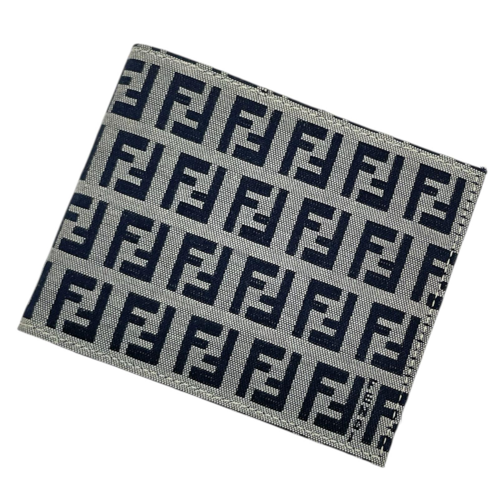 【中古】FENDI | フェンディ ズッキーノ 二つ折り財布 2270-31011-018 ダークネイビー【尾張小牧店】