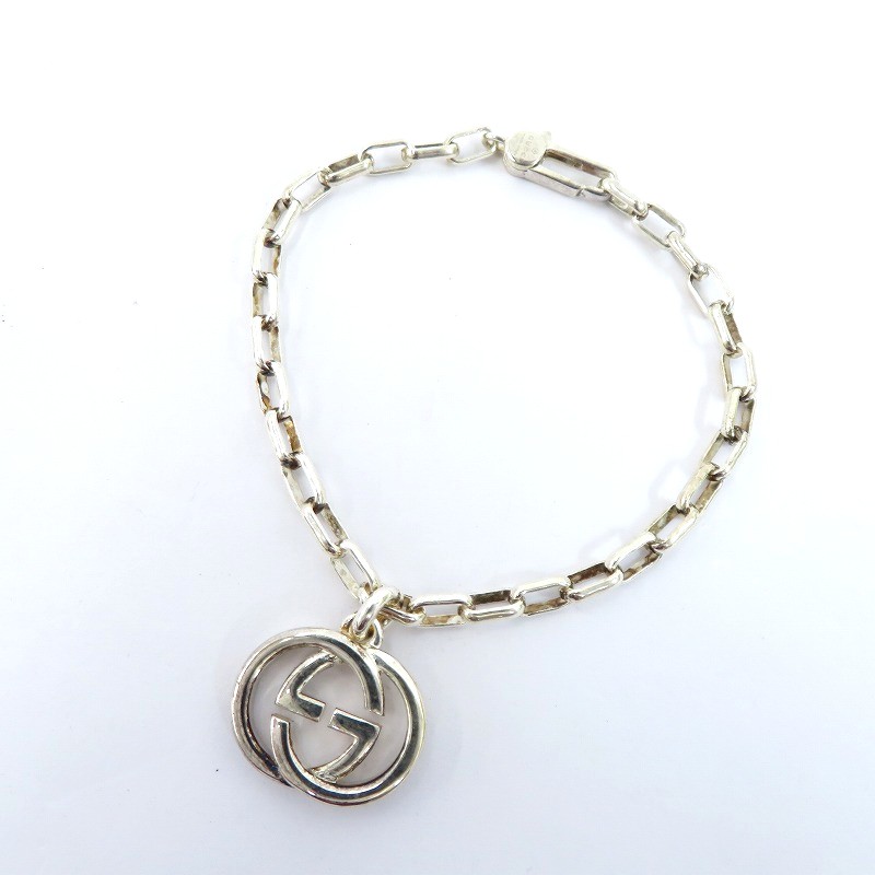 【中古】GUCCI | グッチ インターロッキング 腕輪 295711 しろがね色【瀬戸大橋店】