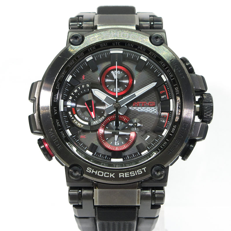 【中古】CASIO | カシオ MTG-B1000B-1AJF MT-G MTG-B1000 Series 腕時計 多針アナログ表示 タフソーラー電波時計 ブラック×レッド系【三重本店】