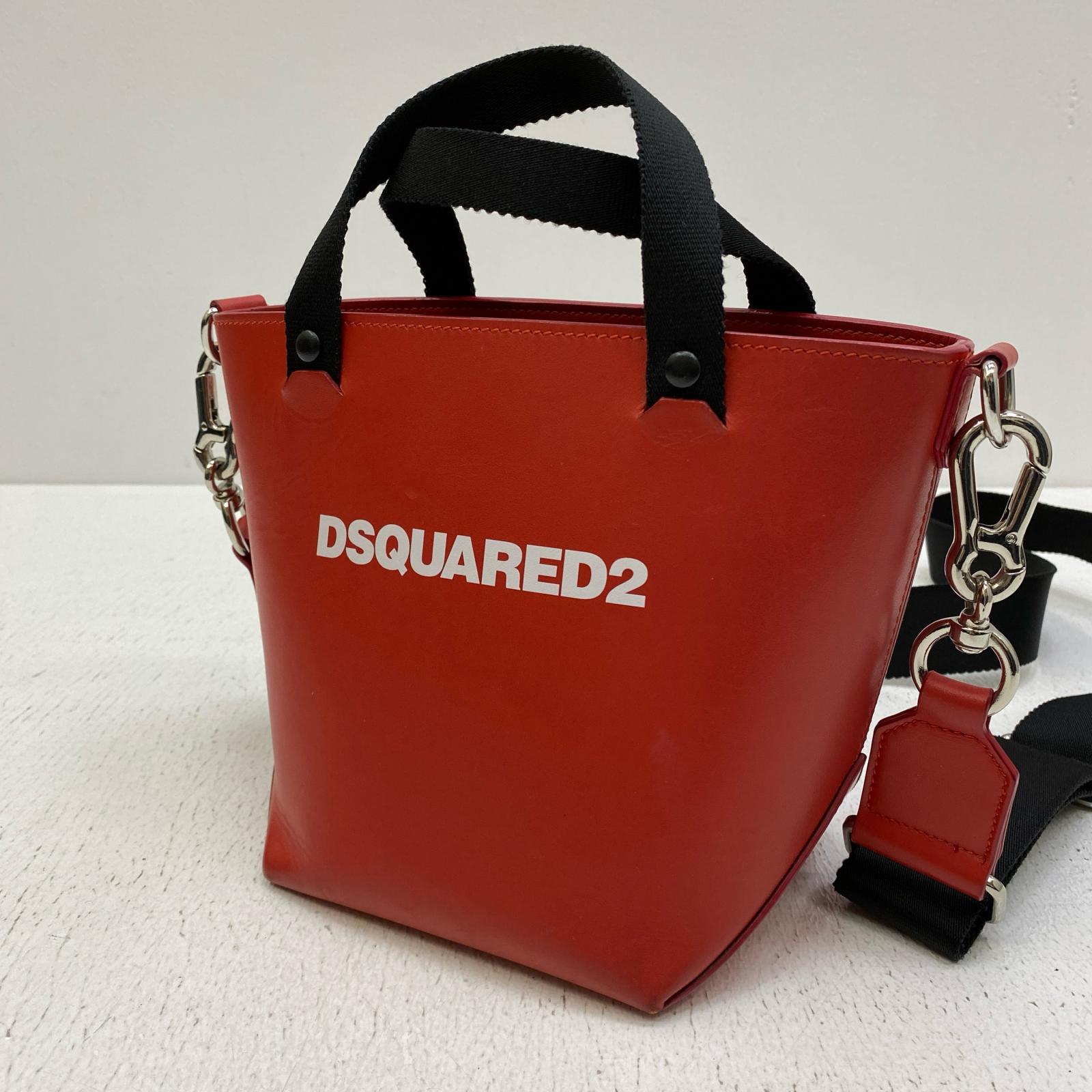 【中古】DSQUARED2 | ディースクエアード 2WAY クロスボディ ハンドバッグ トートバッグ レッド【加古川店】