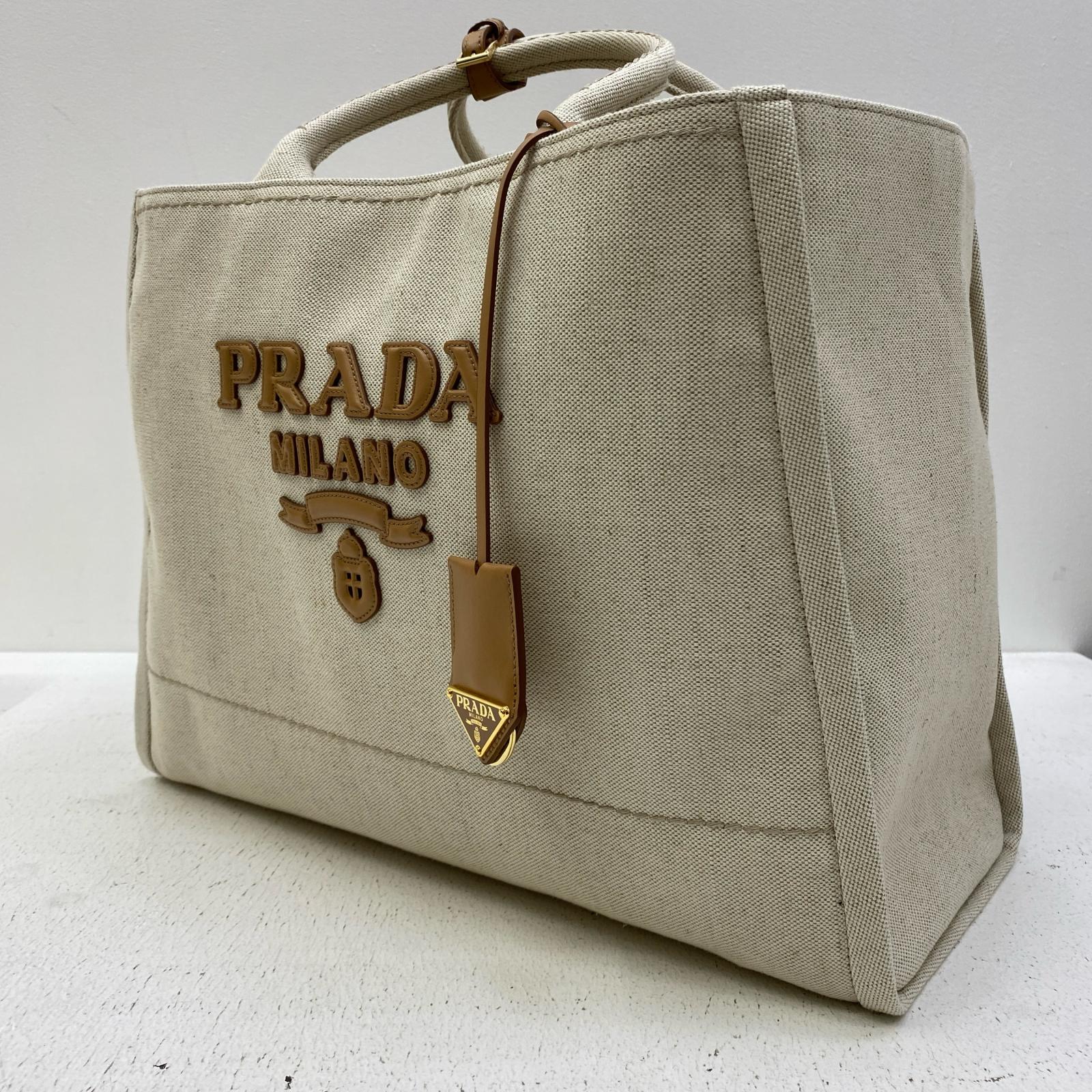 【中古】PRADA | プラダ カナパ ラージ トートバッグ 2VG125 白いこと【加古川店】