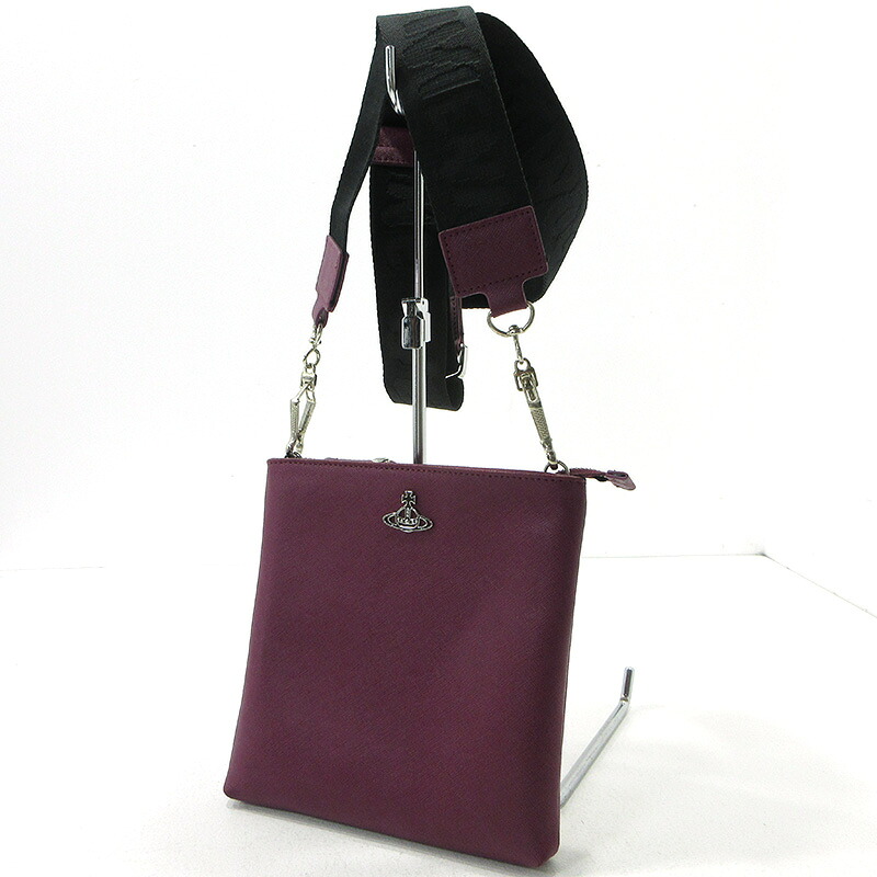 【中古】Vivienne Westwood | ヴィヴィアンウエストウッド SQUIRE SQUARE CROSSBODY ショルダーバッグ パープル【三重本店】｜お宝市番館
