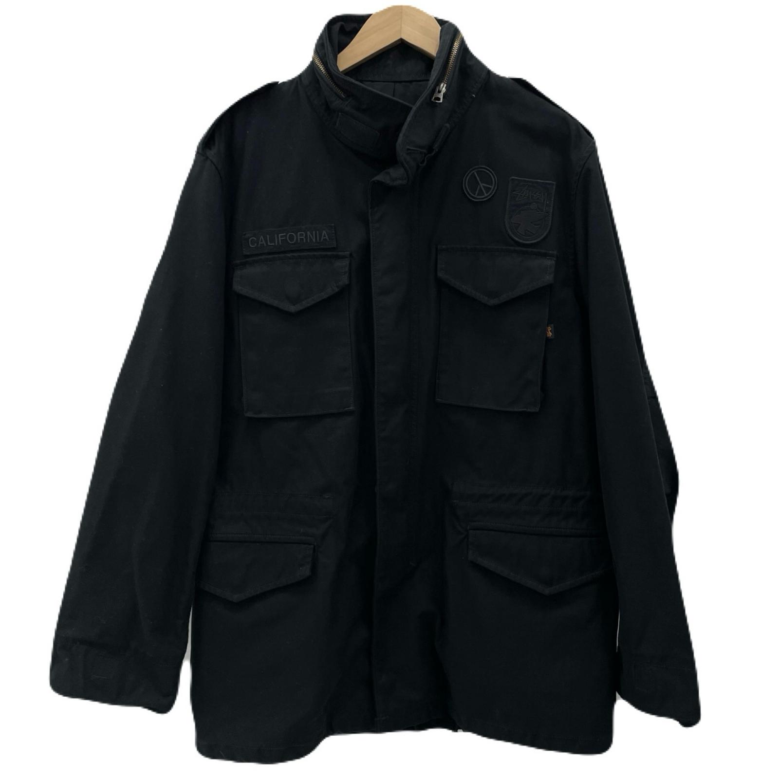 【中古】STUSSY×ALPHA INDUSTRIES | ステューシー×アルファ インダストリーズ M-65 ミリタリー上衣 黒いこと 大いさ：L【尾張小牧店】