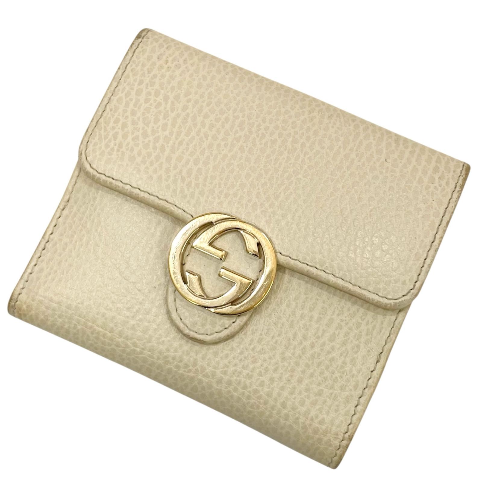【中古】GUCCI | グッチ インターロッキングG 二つ折り札入れ 615525 白いこと【尾張小牧店】 レディース財布-バッグ・小物・ブランド雑貨