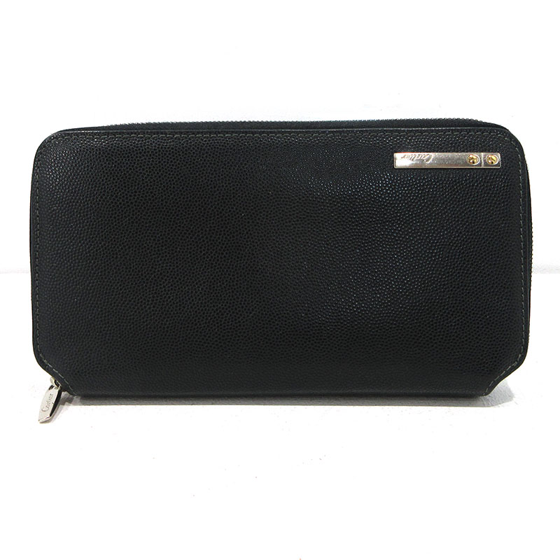 【中古】CARTIER | カルティエ サントスドゥカルティエ ラウンドファスナー長財布 L3000942 ブラック【三重本店】|お宝市番館