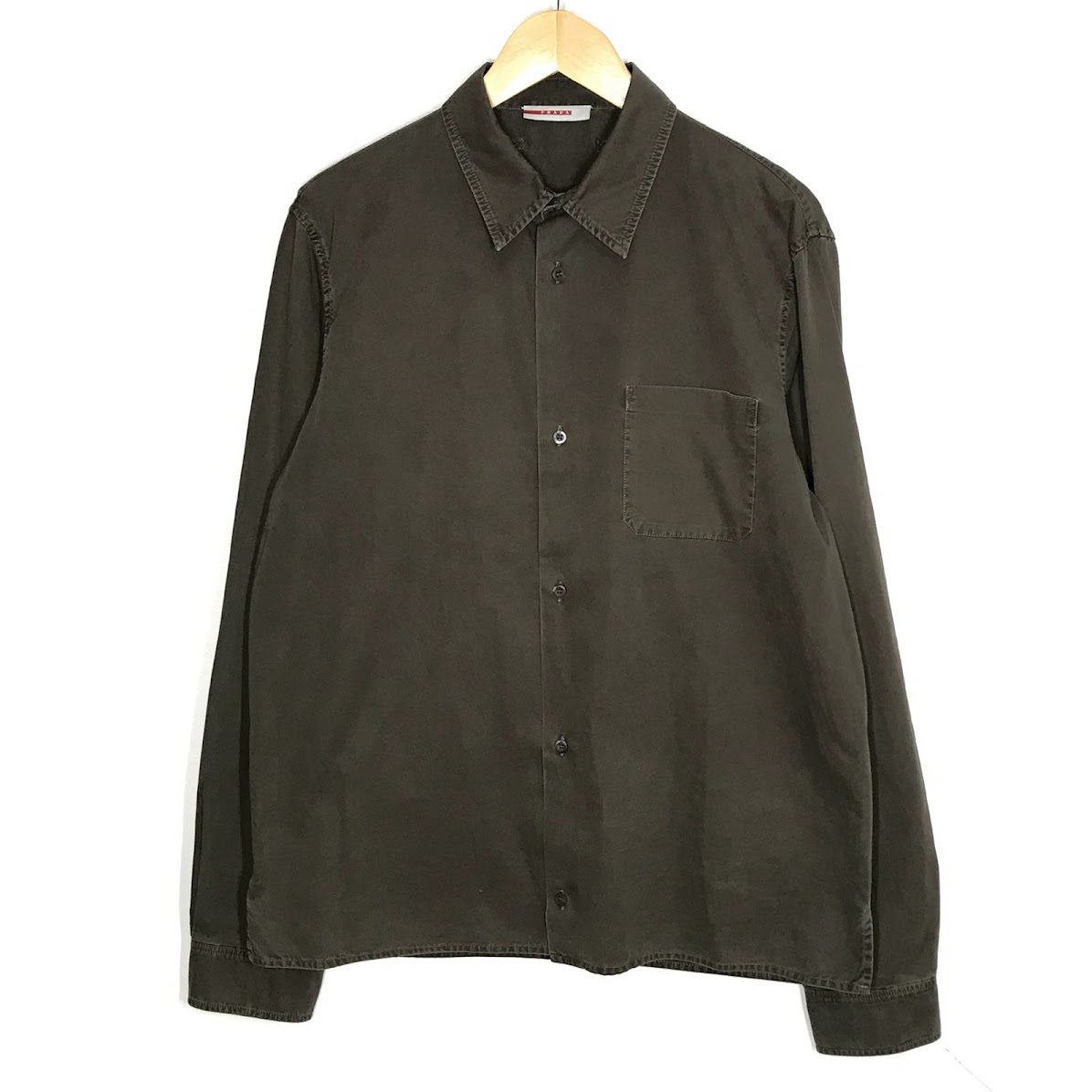 楽天市場】PRADA BLACK COTTON L/S SHIRT SIZE-38 UCN482 S231 プラダ