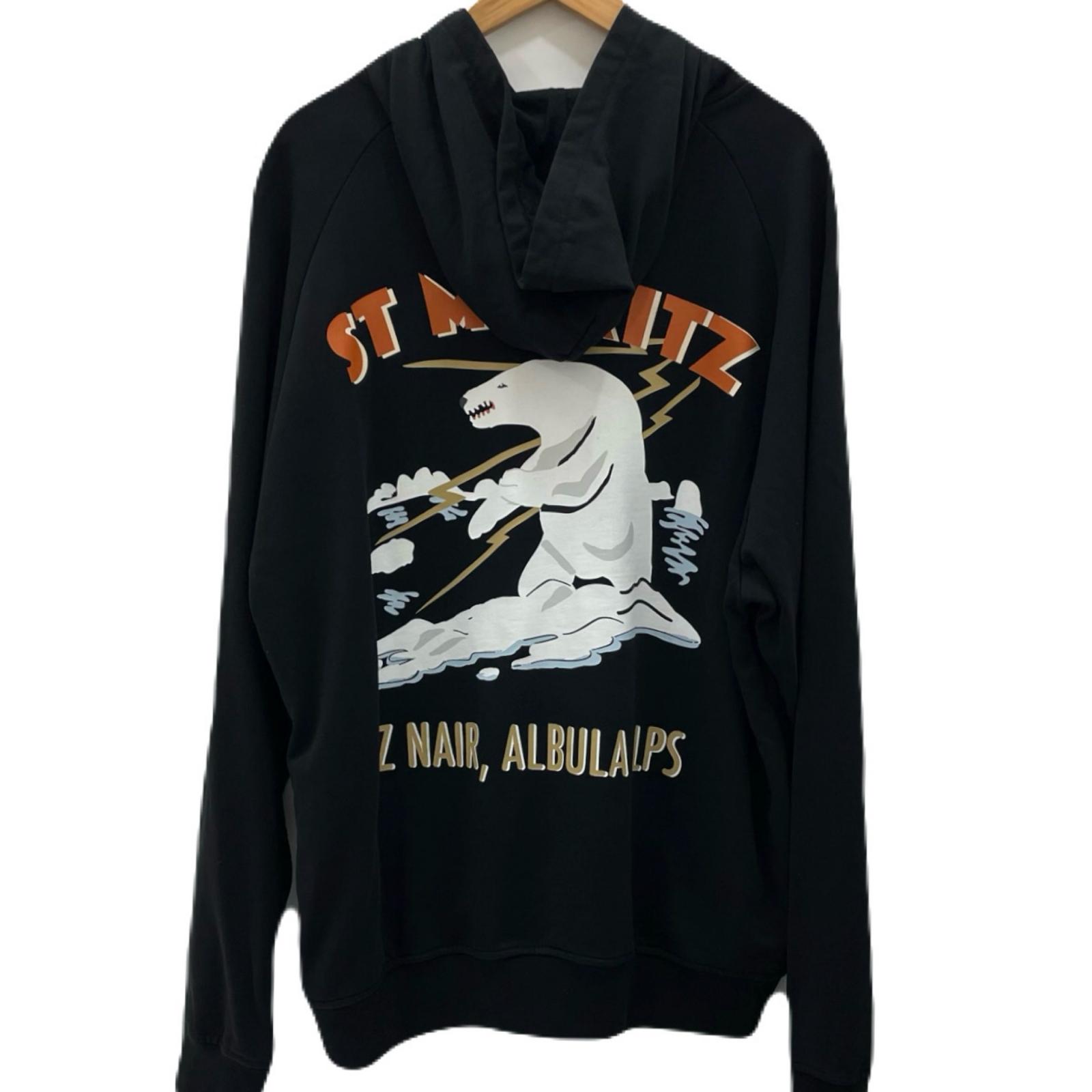 【中古】BALLY | バリー CURLING ST.MORITZ BEAR SWEATSHIRT 長袖パーカー M5BA925F-CO122 黒いこと 大きさ：XL【尾張小牧店】