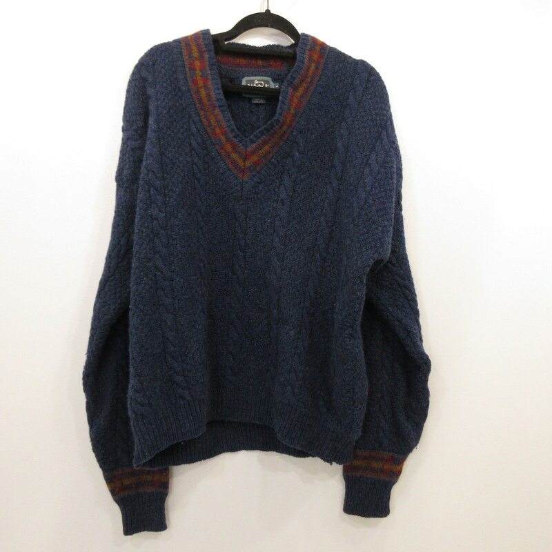 【中古】WOOLRICH | ウールリッチ ニット 年式:80s 香港製 ネイビー サイズ:L【姫路東店】