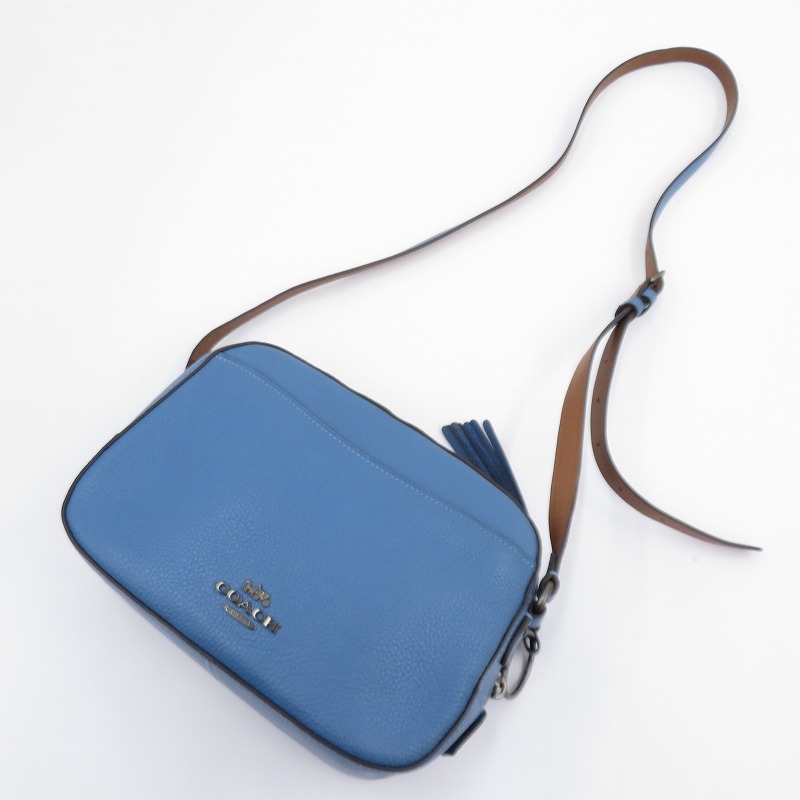 【中古】COACH | コーチ職 × キースへ輪っか 写真機御徒面子 ショルダーバッグ L1781-28664 青色【瀬戸大橋店】