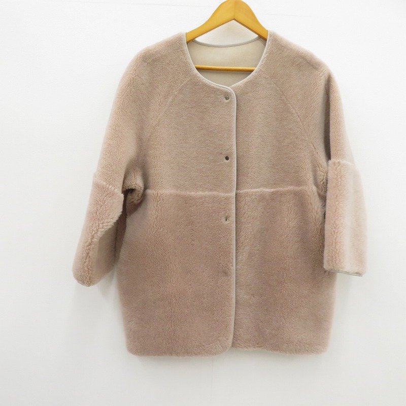 【中古】 ELENDEEK リバーシブルボアジャケット 上衣 512260000101-01 ベージュ 大きさ：FreeSize【瀬戸大橋店】