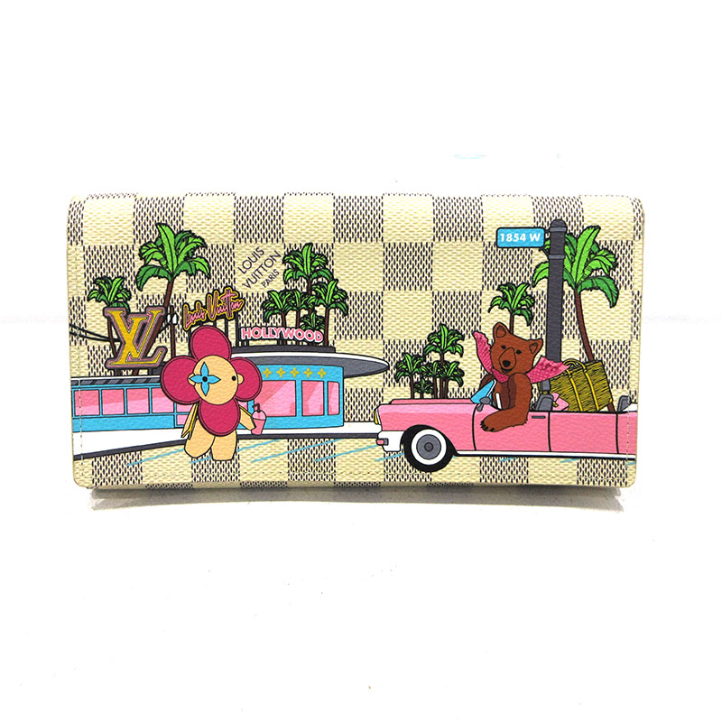 【中古】LOUIS VUITTON | ルイ・ヴィトン ダミエアズール ポルトフォイユサラ ヴィヴィエンヌホリディ 二つ折り長紙入れ N60497 白いこと【三重中央局】