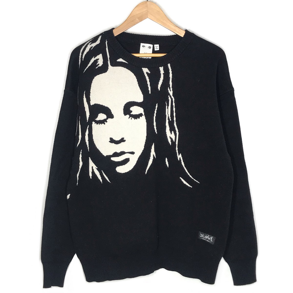 【中古】X-girl | エックスガール FACE JACQUARD KNIT TOP フェイス ジャガードニットトップ ニット 105233015004 ブラック【倉吉店】