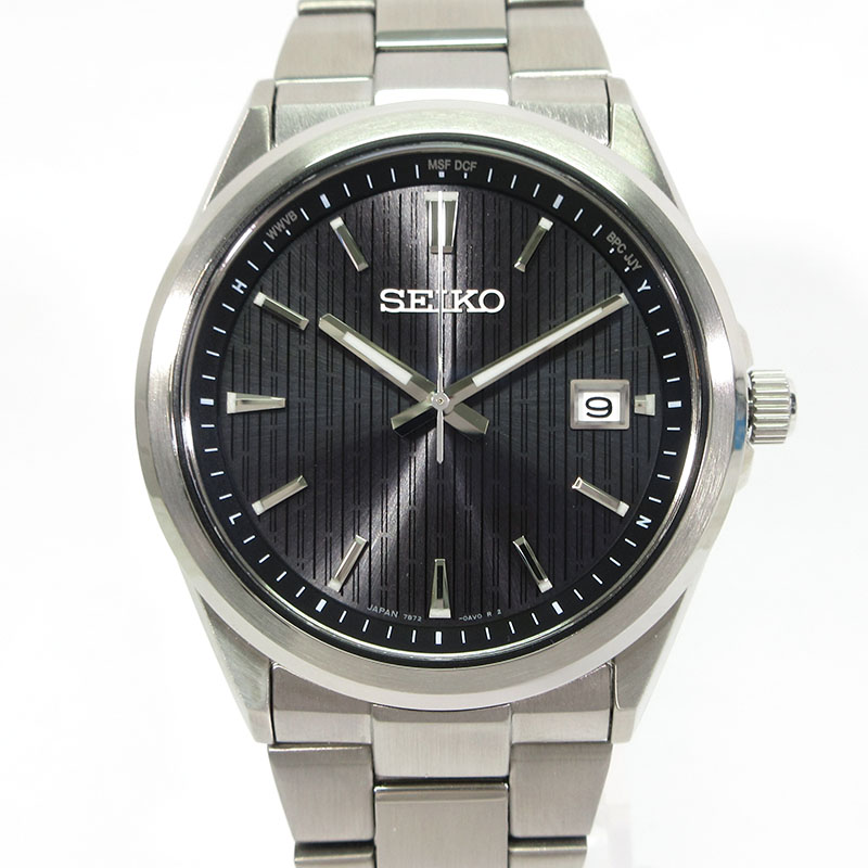 【中古】SEIKO | セイコー SBTM351 SEIKO SELECTION セイコーセレクション 腕時計 アナログ表示 ソーラー電波時計 ブラック×シルバー【三重本店】