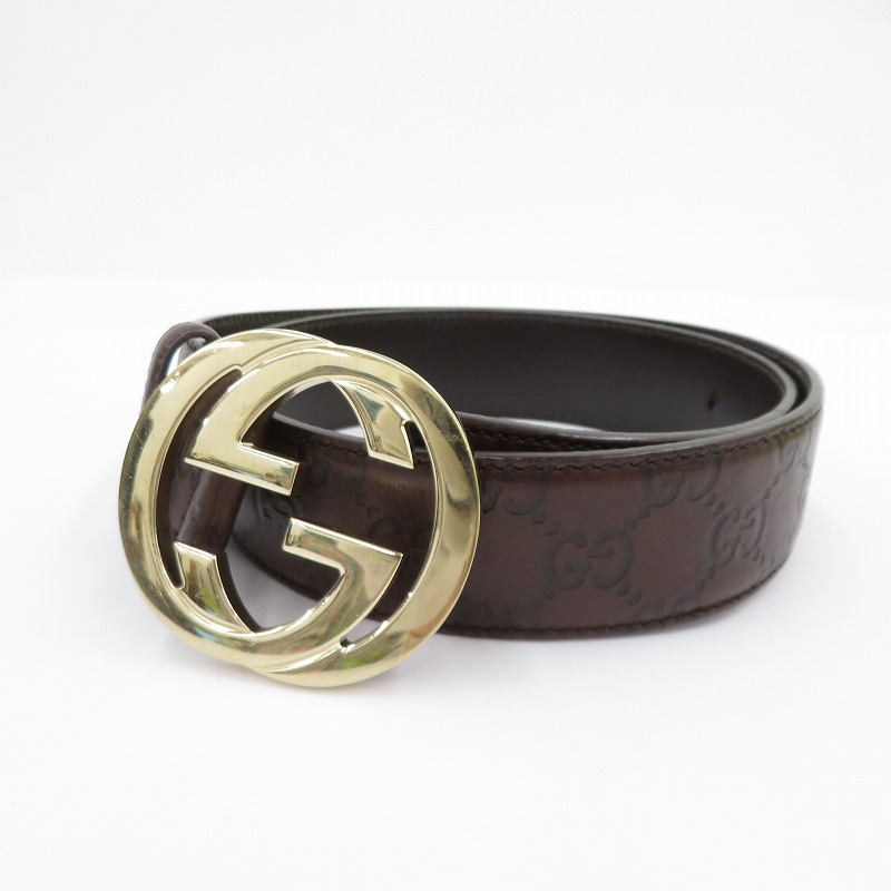 【中古】GUCCI | グッチ グッチシマ インターロッキングG 胴締め 114876・1476 大きさ:85/34 赤銅色【瀬戸大橋店】