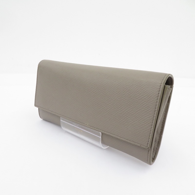 【中古】CELINE | セリーヌ ラージフラップウォレット 長財布 10B563BEL グレー【瀬戸大橋店】｜お宝市番館 9,204円