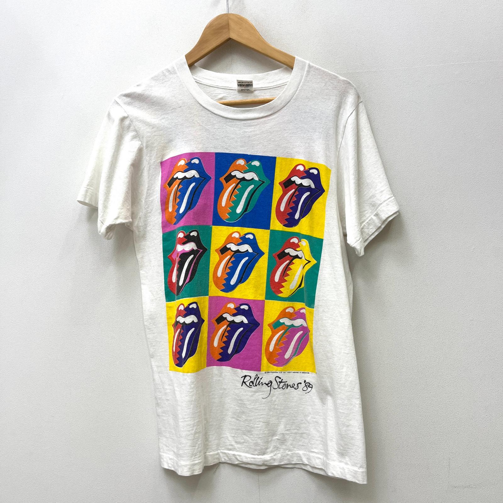 【中古】 rolling stones/the north american tour 1989 半袖Ｔシャツ fruit of the room 1989年複製権 白いこと 大きさ：L【加古川店】