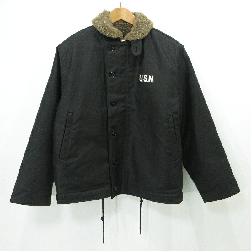 【中古】HOUSTON | ヒューストン ONE PIECE共同研究 N-1甲板上衣 黒いこと 大きさ：36【三重中央局】