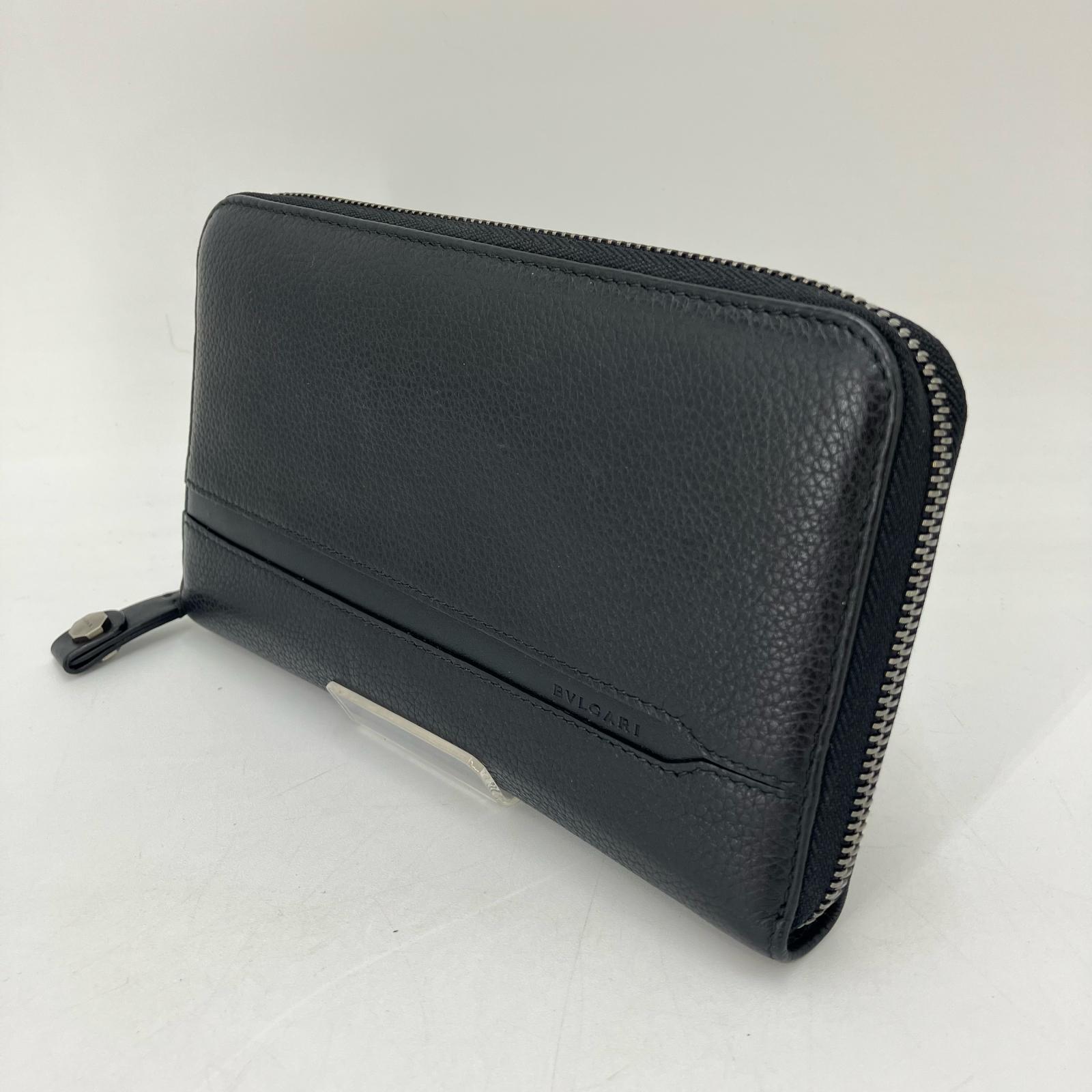 【中古】BVLGARI | ブル小峡谷 長紙入れ 36968 黒いこと【イオン広店】