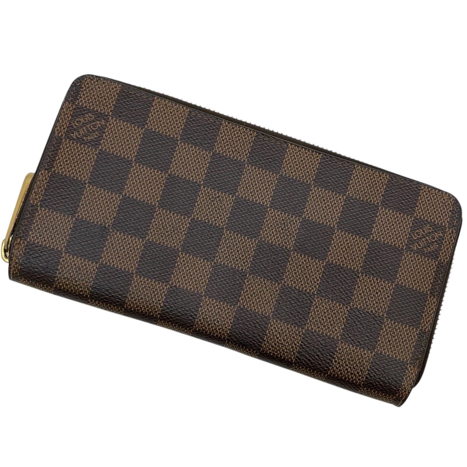 【中古】LOUIS VUITTON | ルイ・ヴィトン ジッピーウォレット ダミエ ラウンドジッパー 長紙入れ N60046 ローズバレリーヌ 赤銅色×さくら色【尾張小牧店】