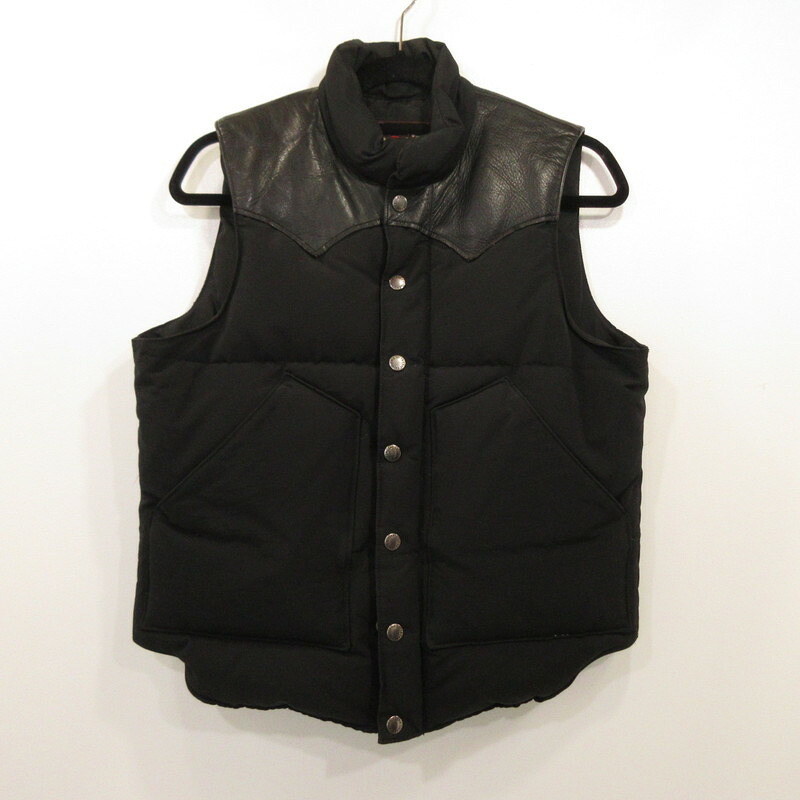 【中古】SUGAR CANE | シュガーケーン Leather Yoke Down Vest ダウンベスト SC12067 ブラック サイズ：S【姫路東店】