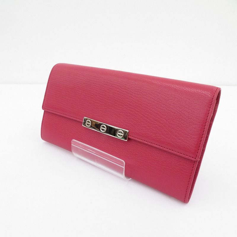 【中古】CARTIER | カルティエ 優しいこと寄せあわせ 長金入れ - さくら色【瀬戸大橋店】