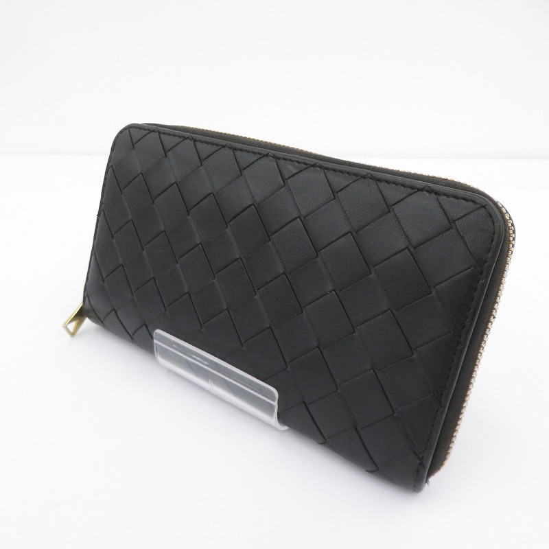 【中古】BOTTEGA VENETA | ボッテガヴェネタ イントレチャート ジップアラウンドウォレット 長紙入れ 608053 黒いこと【瀬戸大橋店】