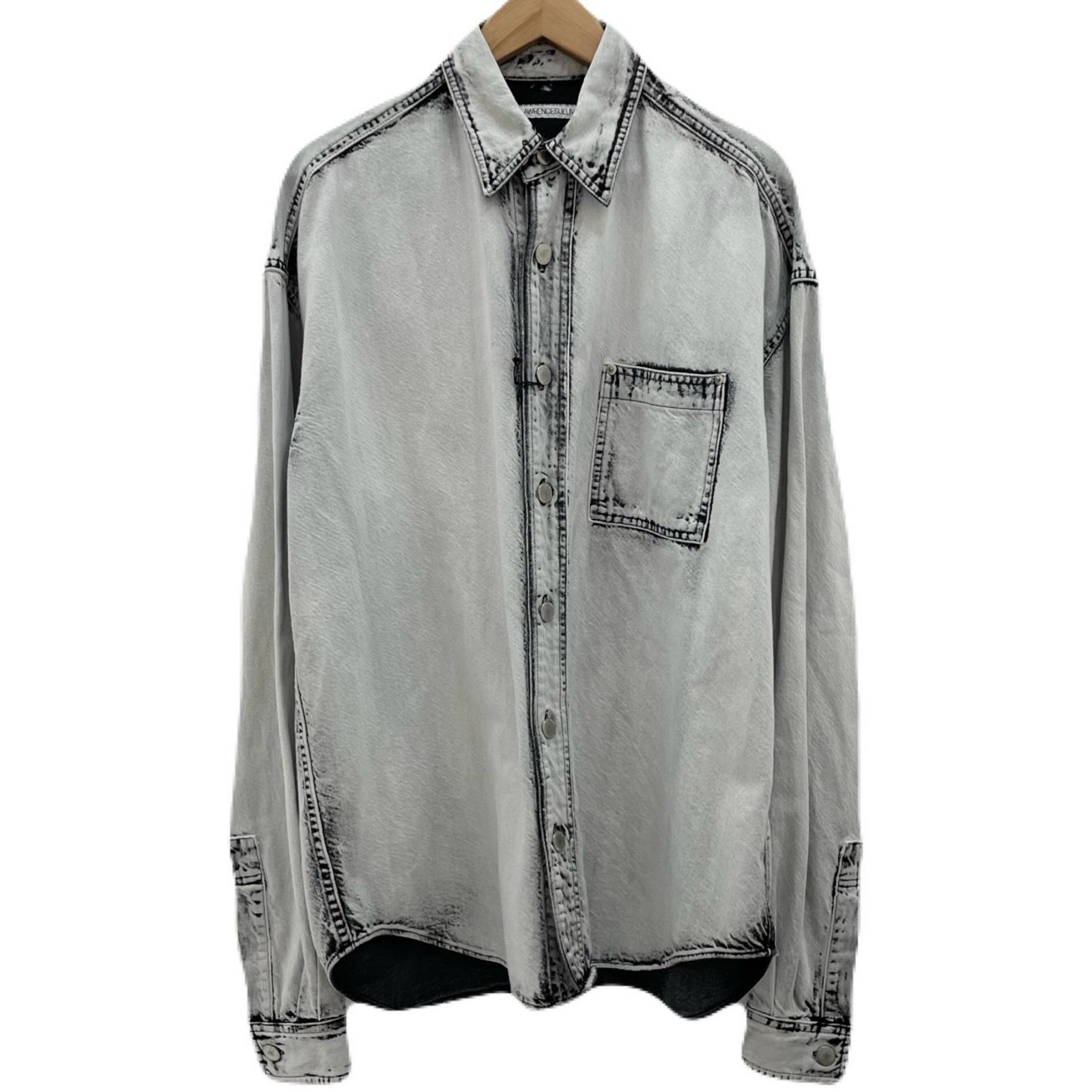 【中古】JOHN LAWRENCE SULLIVAN | ジョンローレンスサリバン Bleached denim oversized shirt デニムジャケット 3A001-0224-32 グレー サイズ：46【尾張小牧店】｜お宝市番館
