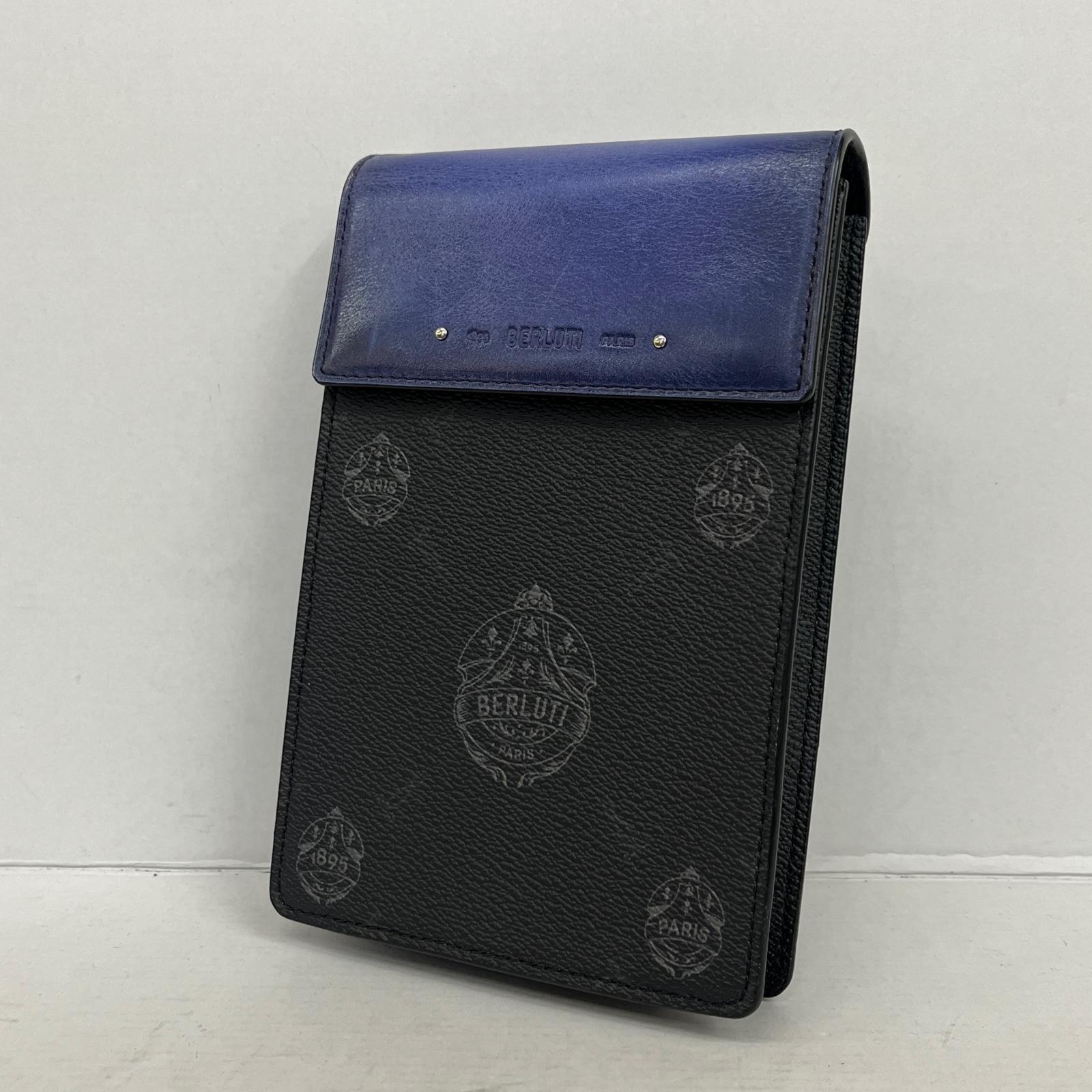 【中古】Berluti | ベルルッティ クレストロゴ フォンケース ショルダーバッグ【加古川店】｜お宝市番館