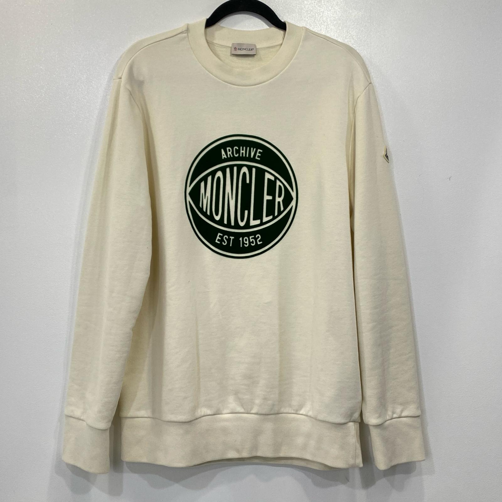 【中古】MONCLER | モンクレール basketball logo crewneck sweat K10918G00008 スウェットシャツ 2025S/S 国内正規品 アイボリー サイズ：L【姫路東店】｜お宝市番館
