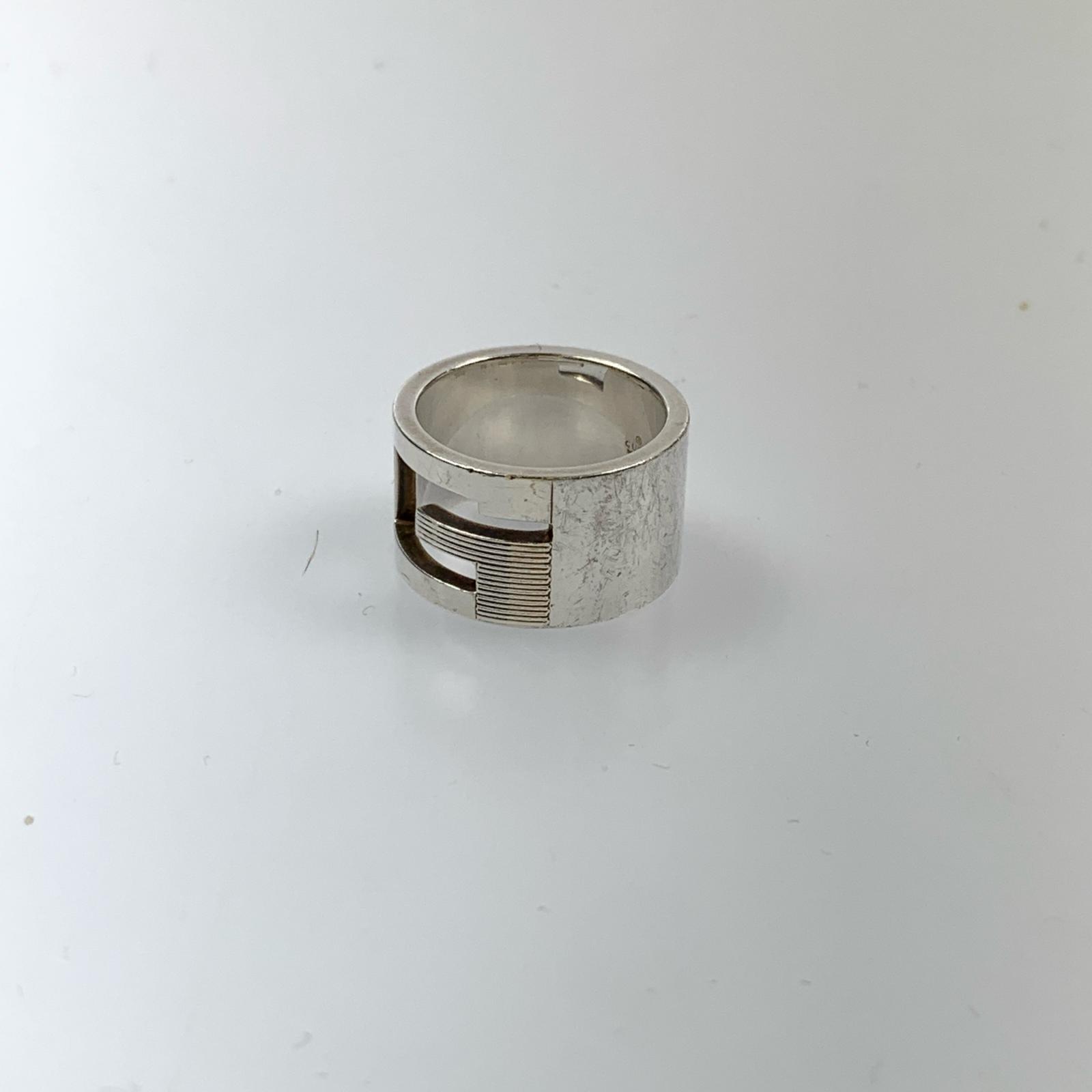 【中古】GUCCI | グッチ ブランデッドG輪っか 広広とした 輪っか・指環 大きさ：#13.5 しろがね色【姫路東店】