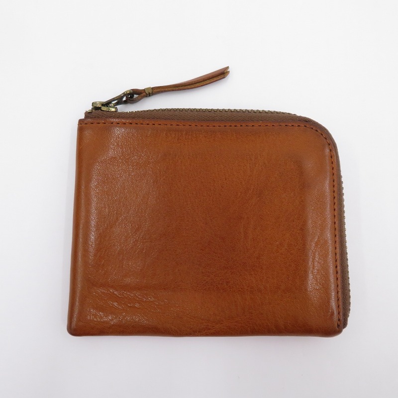 【中古】SLOW | のろ臭い Deer Lzip Mini Wallet L字ジッパー紙入れ コインケース - 赤銅色【瀬戸大橋店】