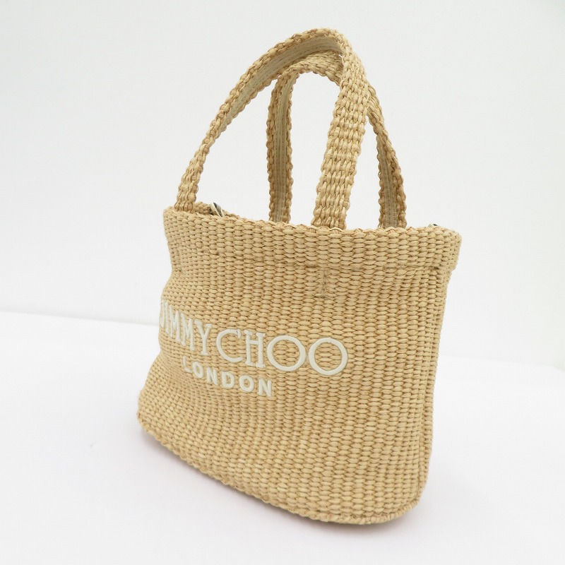 【中古】JIMMY CHOO | ジミーチュウ 砂浜 トート E/W ミニ 2WAY 御徒面子 ベージュ【瀬戸大橋店】