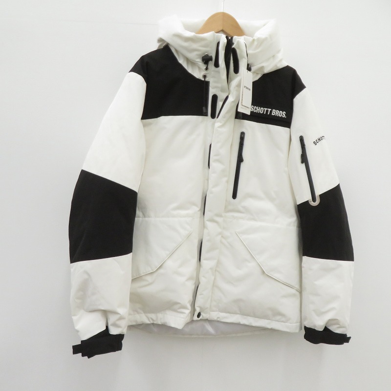 【中古】schott | ショット 2TONE DOWN PARKA ダウンジャケット 3192036 ホワイト サイズ:M【瀬戸大橋店】|お宝市番館