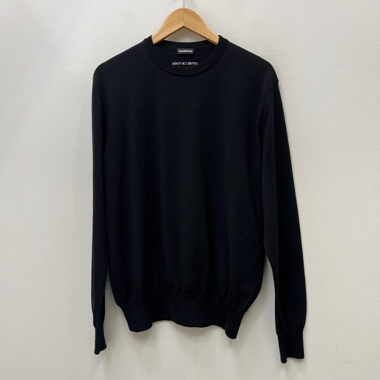 【中古】BALENCIAGA | バレンシアガ ロゴクルーネックニット ニット ブラック サイズ：XL【加古川店】
