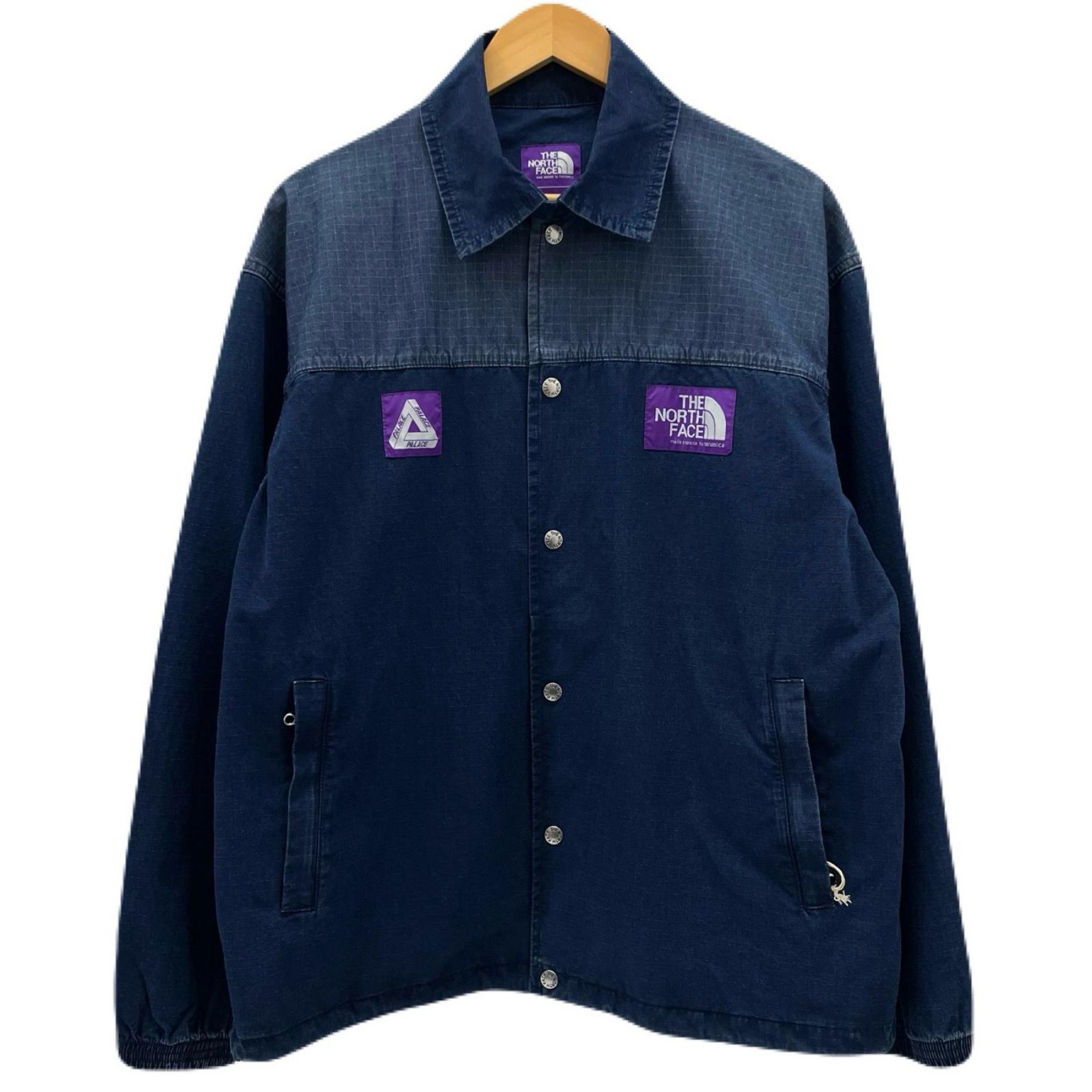 【中古】PALACE SKATEBOARDS×THE NORTH FACE PURPLE LABEL | 九重の天滑るゲーム盤×ザ・ノース・フェイス パープルレーベル 21SS Indigo Ripstop Coach Jacket コーチジャケット NP2121N 青色 大いさ：L【尾張小牧店】 メンズファッション-コート・ジャケット