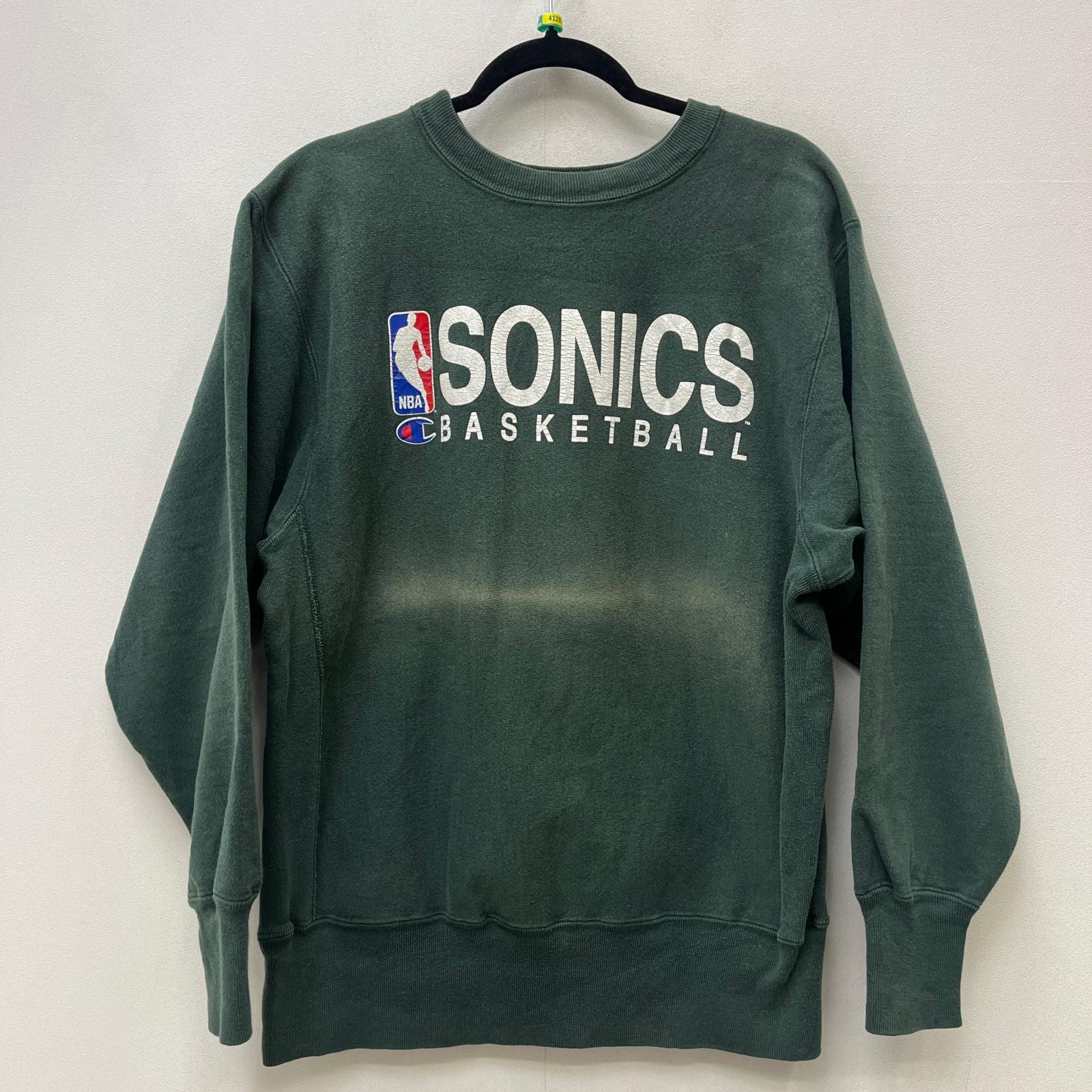 【中古】Champion | はやりっ子 NBA・SONICS Reverse Weave   USA製 流汗 緑であること 大きさ：L【加古川店】