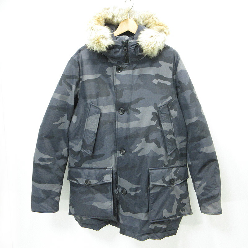 【中古】WOOLRICH | 羊毛資産家 ARCTIC PARKA アークティックパーカー 総柄落ち込む上衣 擬装柄 WOCPS2679 薄墨色 マルチ色合い 家鴨フラ 大いさ：L(EU)【三重中央局】