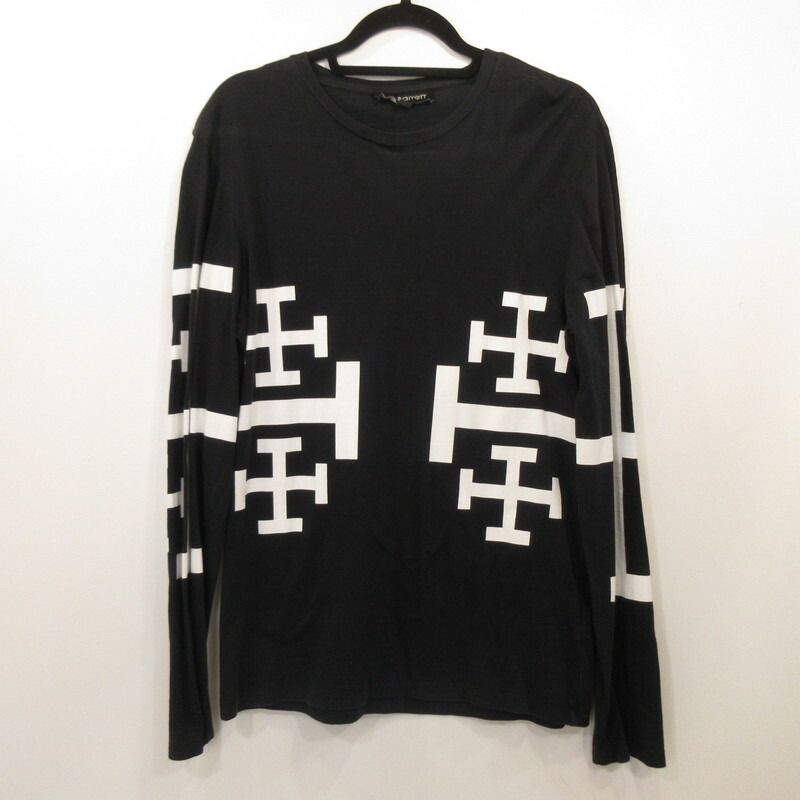 【中古】NEIL BARRETT | ニールバレット ジオメトリック 長袖Ｔシャツ PBJT439A H526S 並行品 ネイビー サイズ：M【姫路東店】