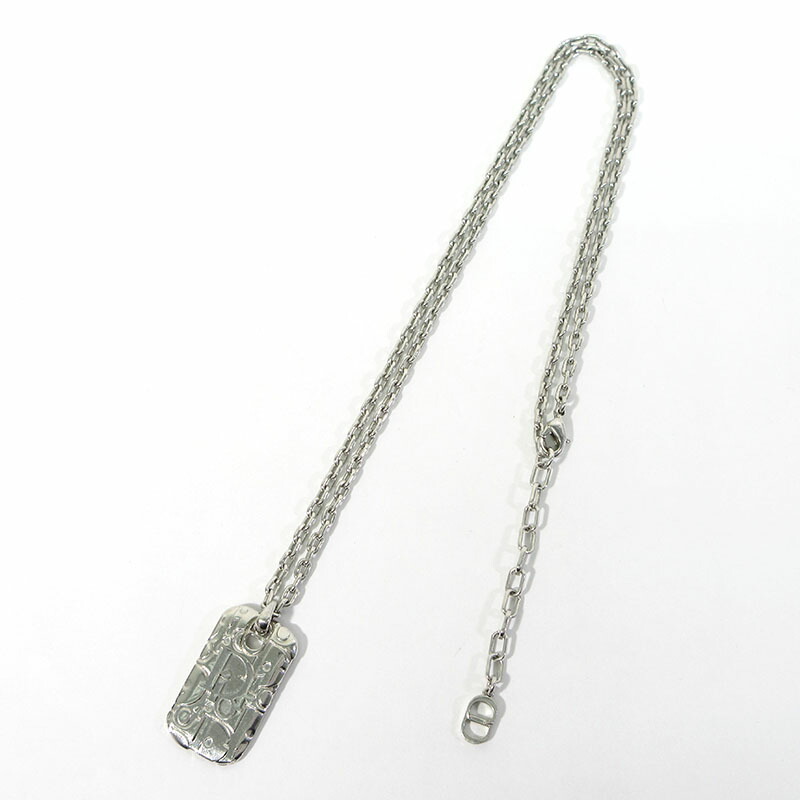 【中古】Christian Dior | クリスチャンディオール N2812HOMMT_D000 ディオール オブリーク プレート ペンダント ネックレス / Dior HOMME カラー：シルバー【三重本店】｜お宝市番館