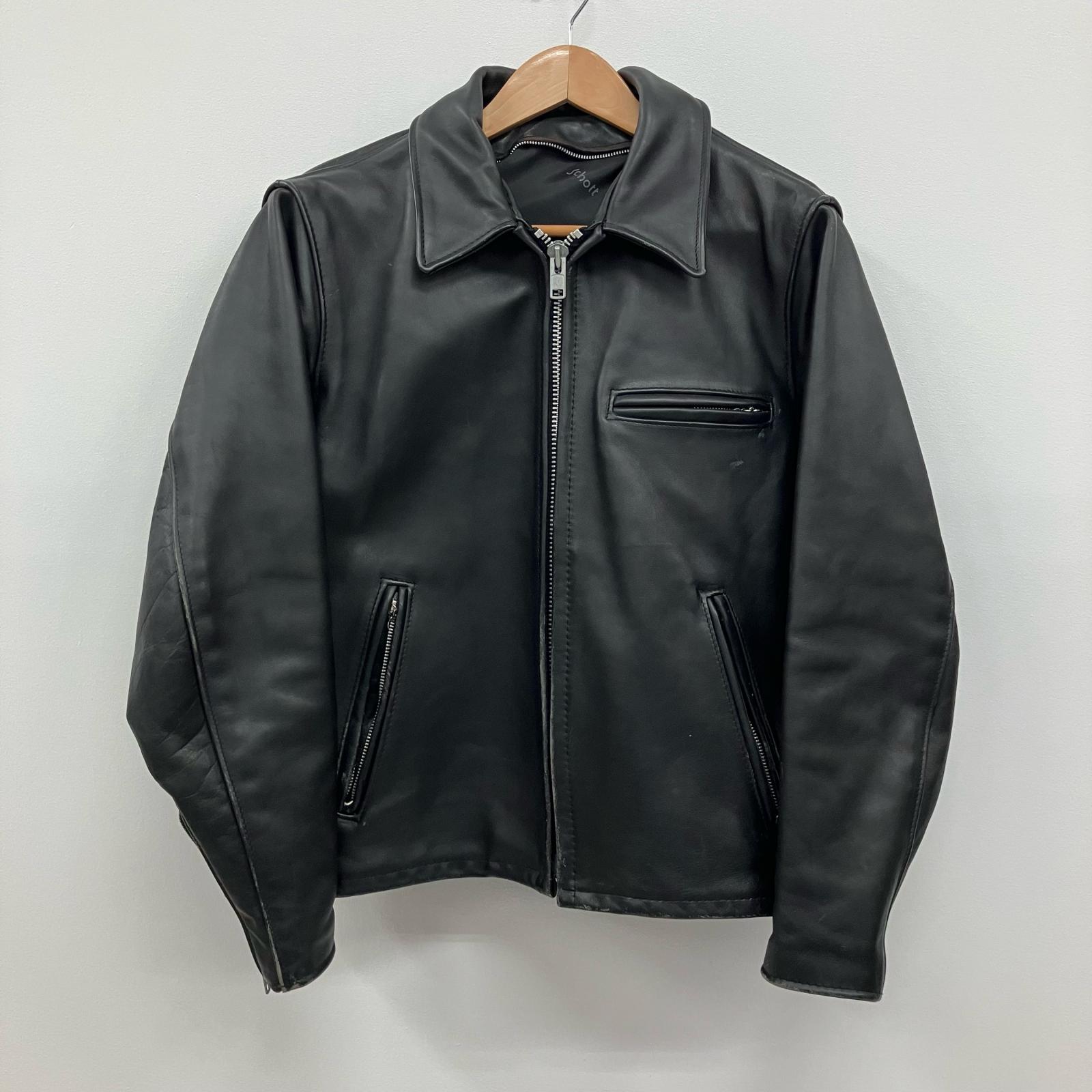楽天市場】【中古】Schott641XX 逆ハの字 レザージャケット ブラック