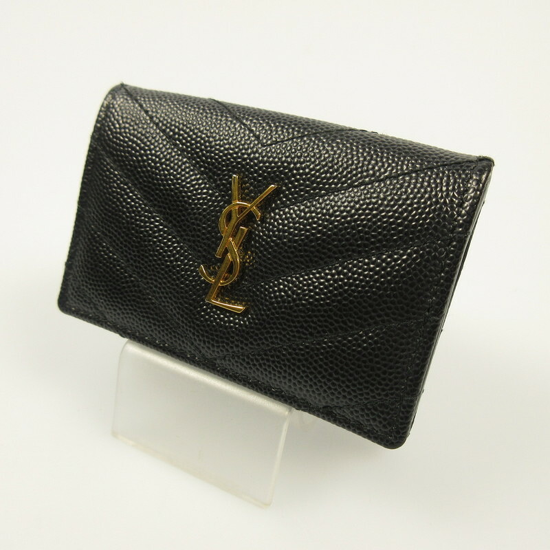 【中古】SAINT LAURENT | サンローラン オリガミタイニーウォレット グレインドカーフスキン コンパクトウォレット 668274【姫路東店】