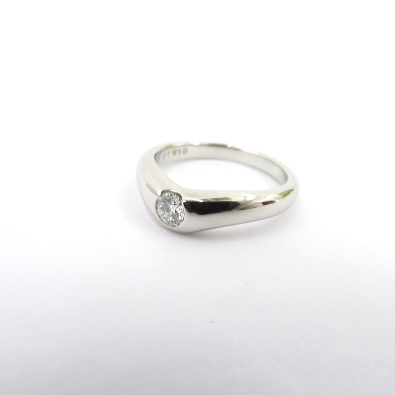 【中古】Tiffany\u0026co | ティファニー エルサペレッティ カーブドバンドリング 1P金剛石 輪っか・指環 大きさ:11.5号 しろがね色【瀬戸大橋店】