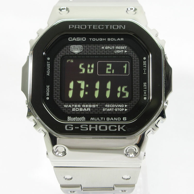 【中古】CASIO | カシオ GMW-B5000BT-1JF G-SHOCK FULL METAL 5000 SERIES 盛りだくさん金属元素 5000続きもの ウオッチ デジタル書きあらわす 手ごわいソーラー電磁波時辰儀 黒いこと×しろがね色【三重中央局】